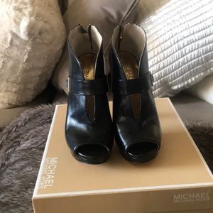 Black Michael Kors Peep Toe Bootie